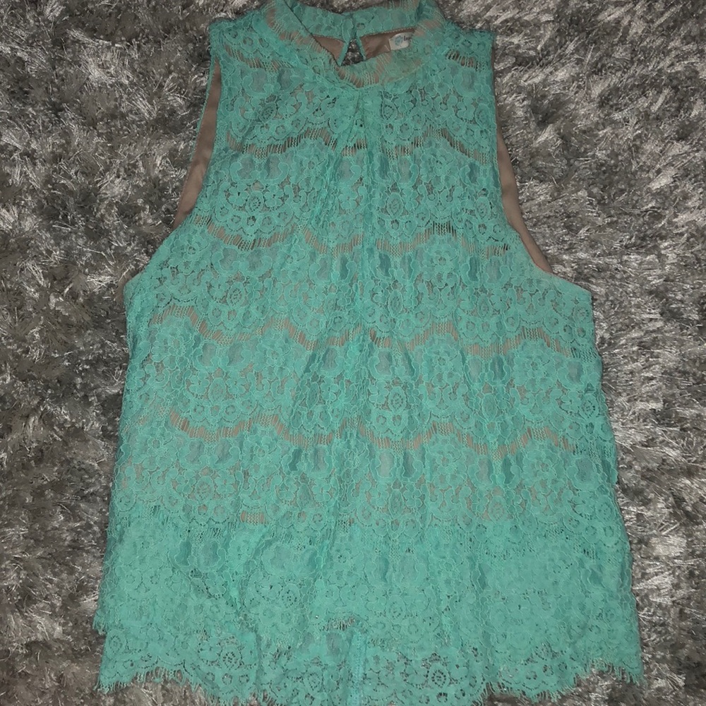 Lace halter tank
